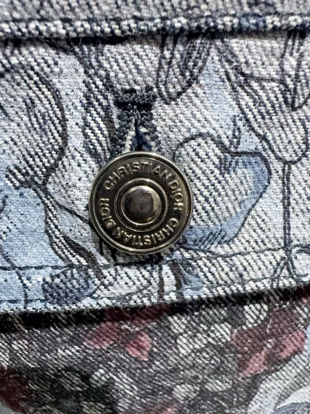 🚩steal Dior Blue Floral-Print Denim Jacket - Picture 3 of 7